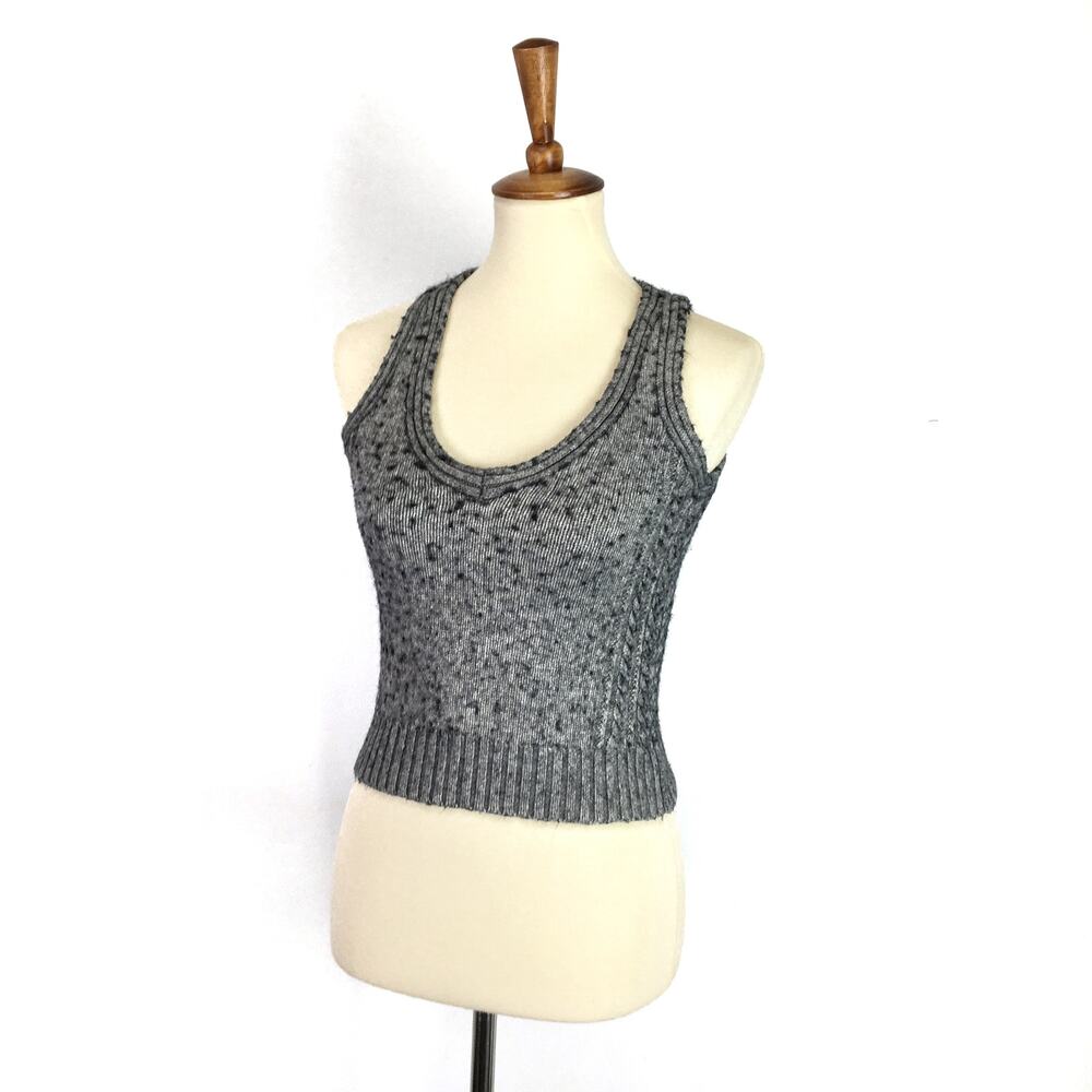 American Eagle grey v-neck sweater vest knit tank top Size XS